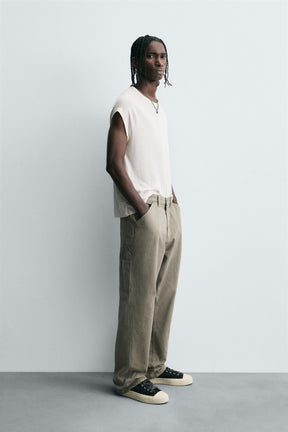 WASHED EFFECT CARPENTER TROUSERS - Image 4