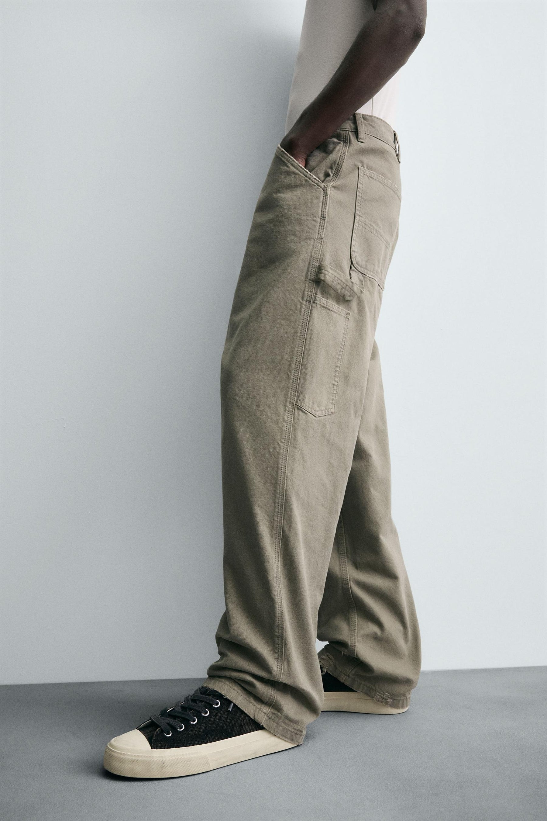 WASHED EFFECT CARPENTER TROUSERS - Image 5