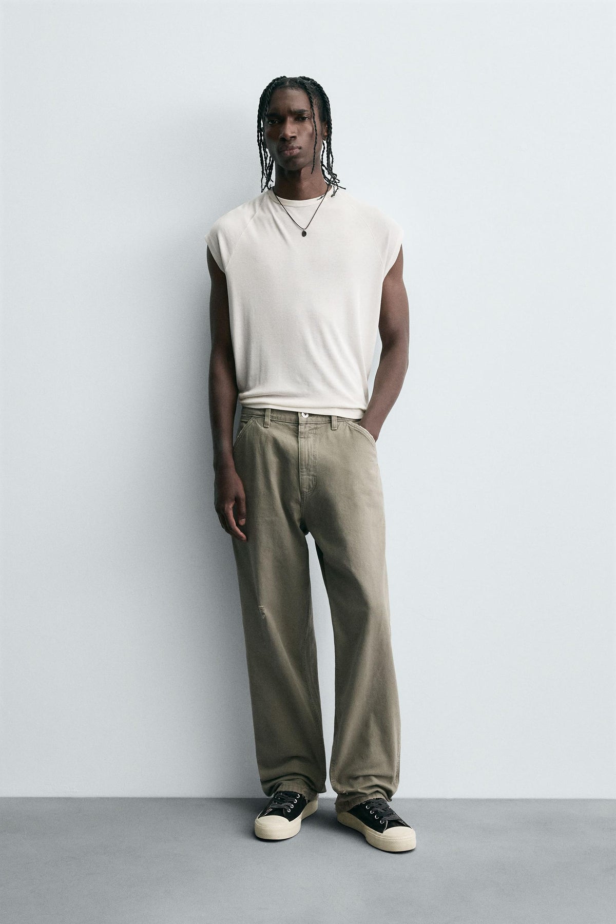 WASHED EFFECT CARPENTER TROUSERS - Image 1