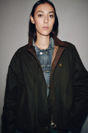 WAXED CONTRAST COLLAR JACKET