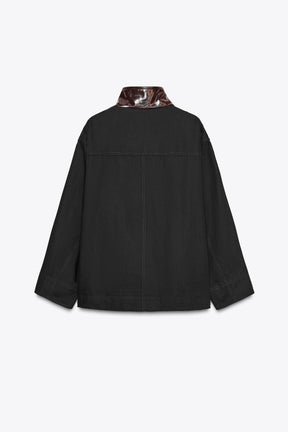 ZW COLLECTION CONTRAST COLLAR JACKET - Image 7