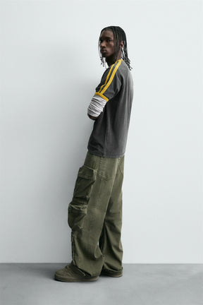 RIB T-SHIRT WITH CONTRAST SLOGAN - Image 4