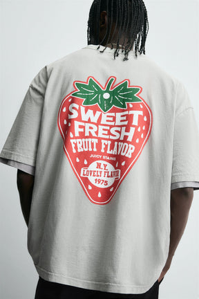 WASHED T-SHIRT WITH CONTRAST PRINT - Image 5