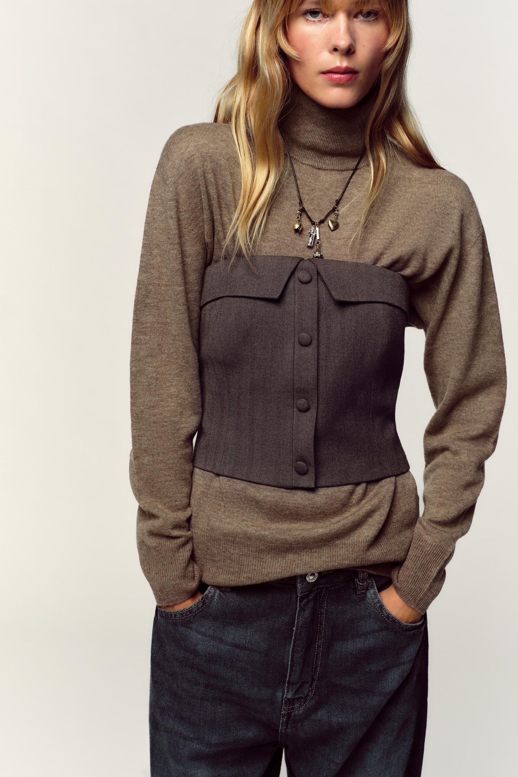 Corset-style bustier top