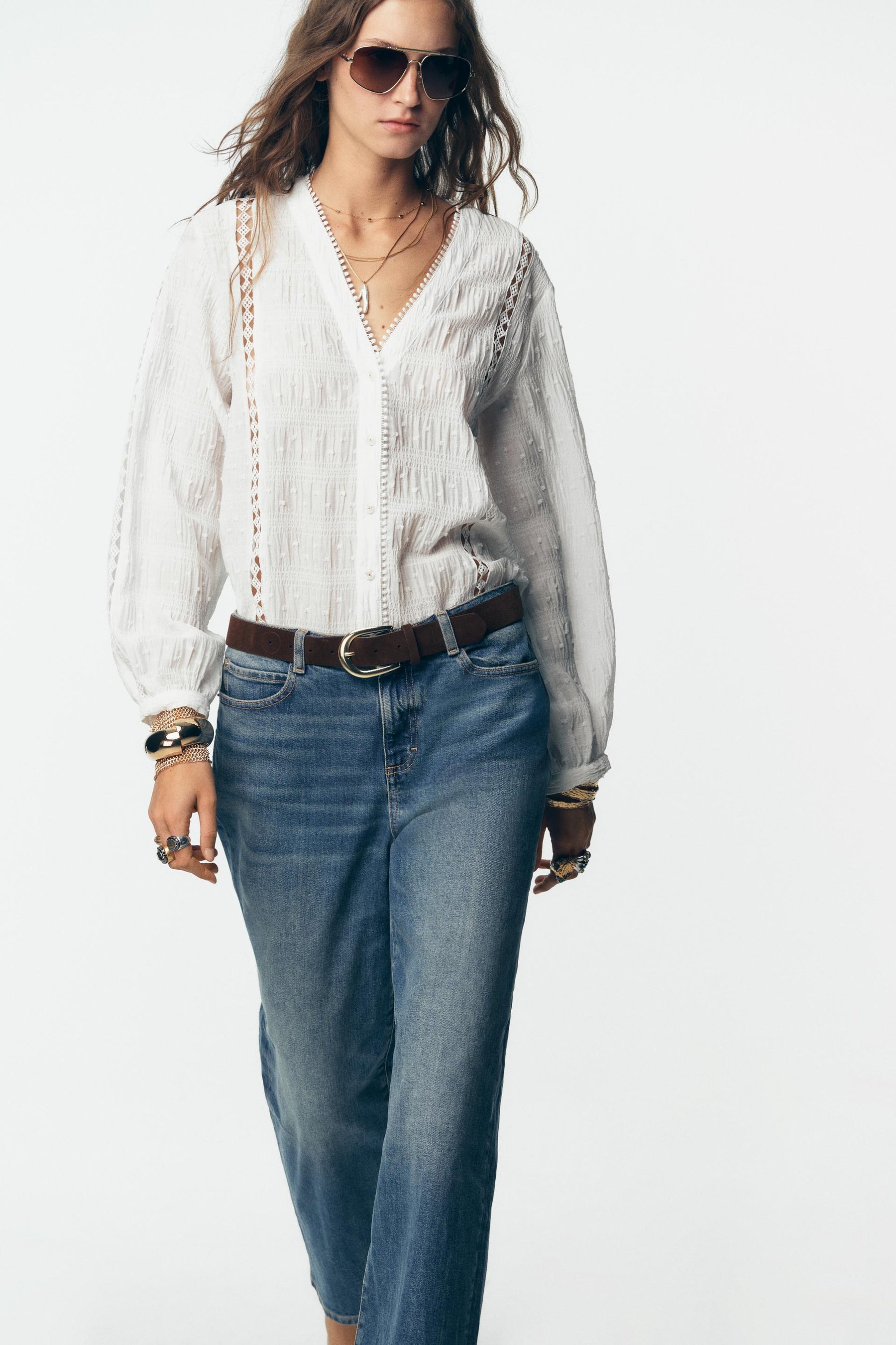 Lace Trim Blouse