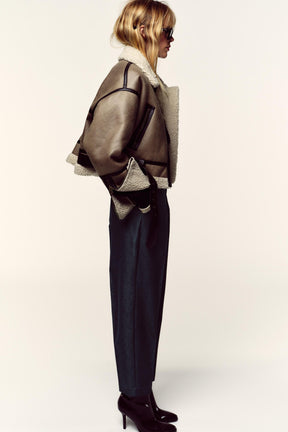 High-Waist Belted Trousers