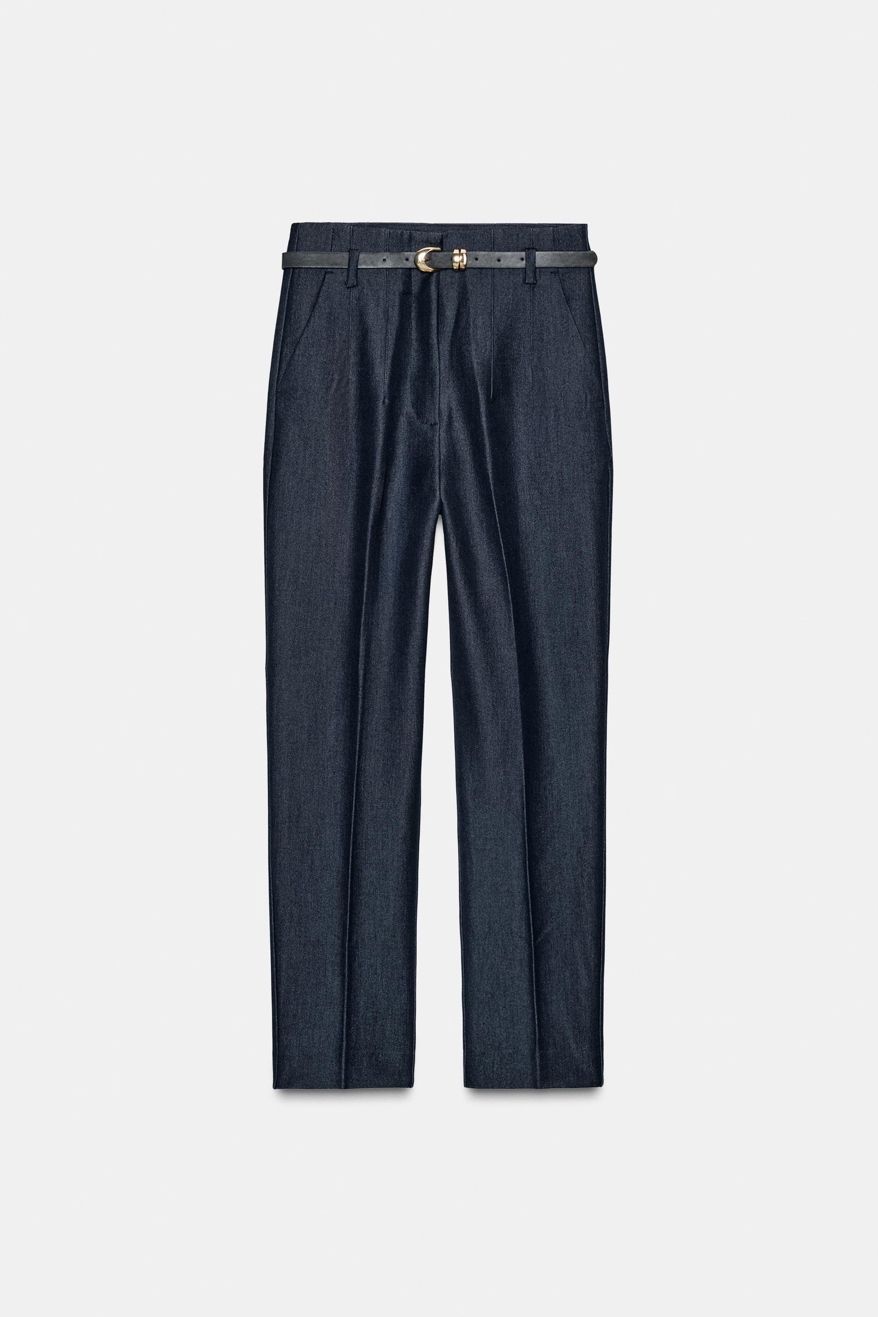 High-Waist Belted Trousers
