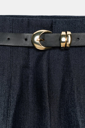 High-Waist Belted Trousers