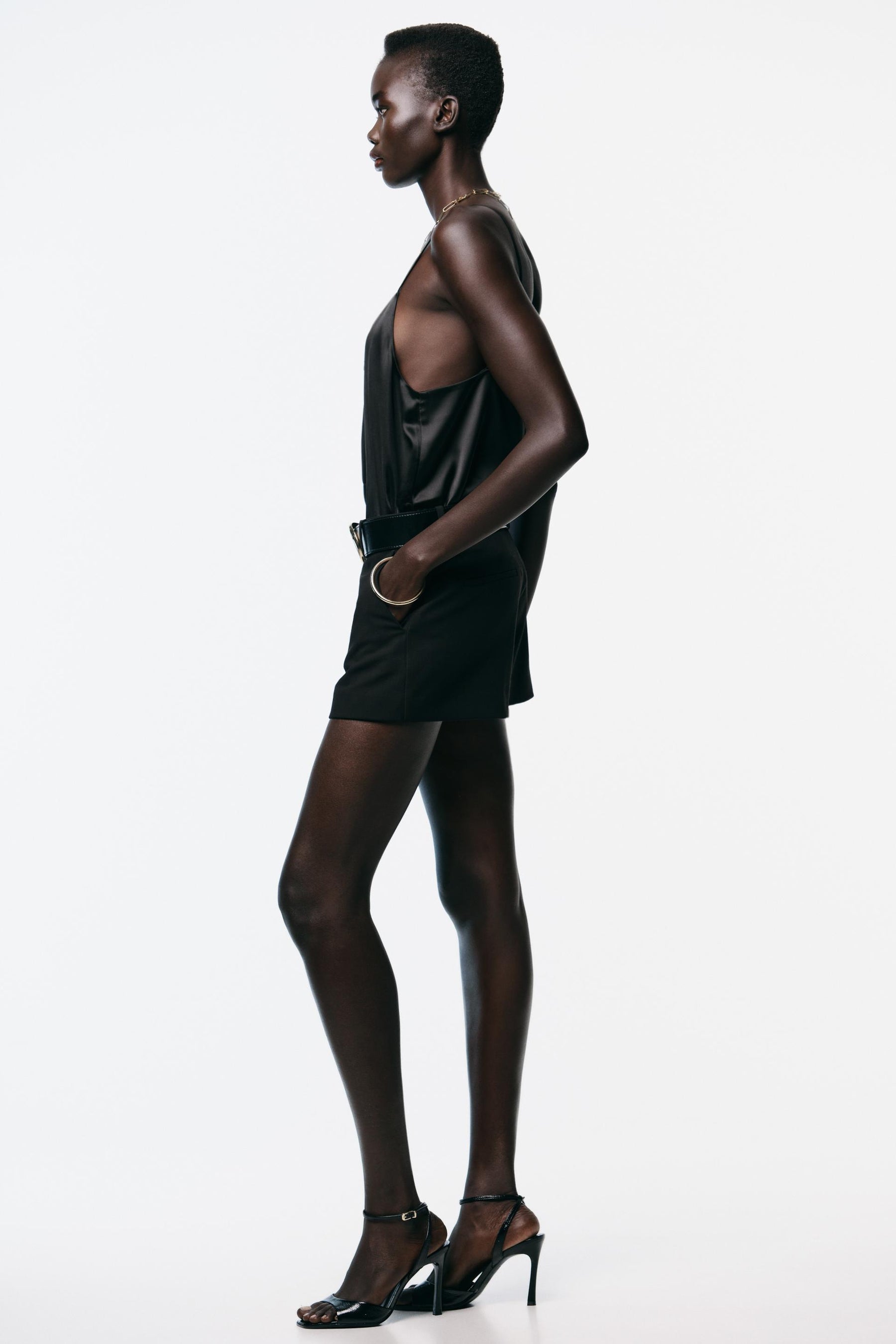 Low-Rise Skort with Belt