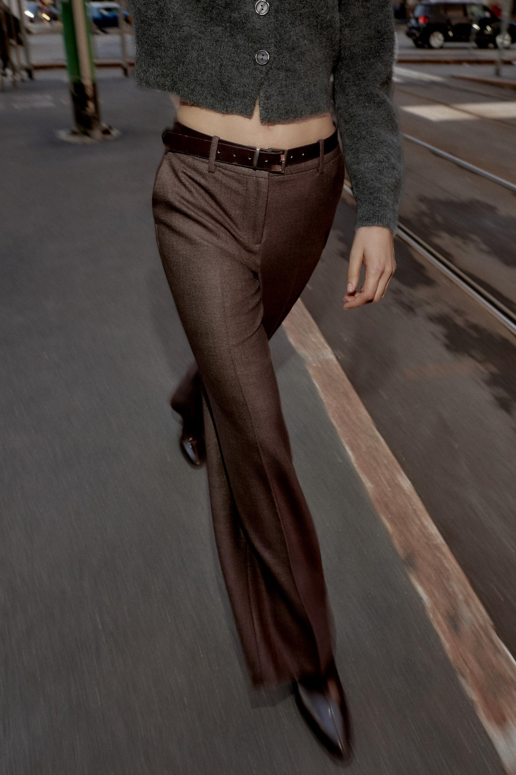 Straight Trousers with Belt