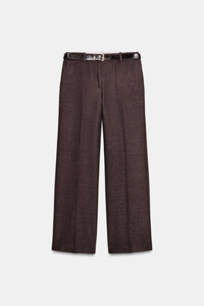 Straight Trousers with Belt
