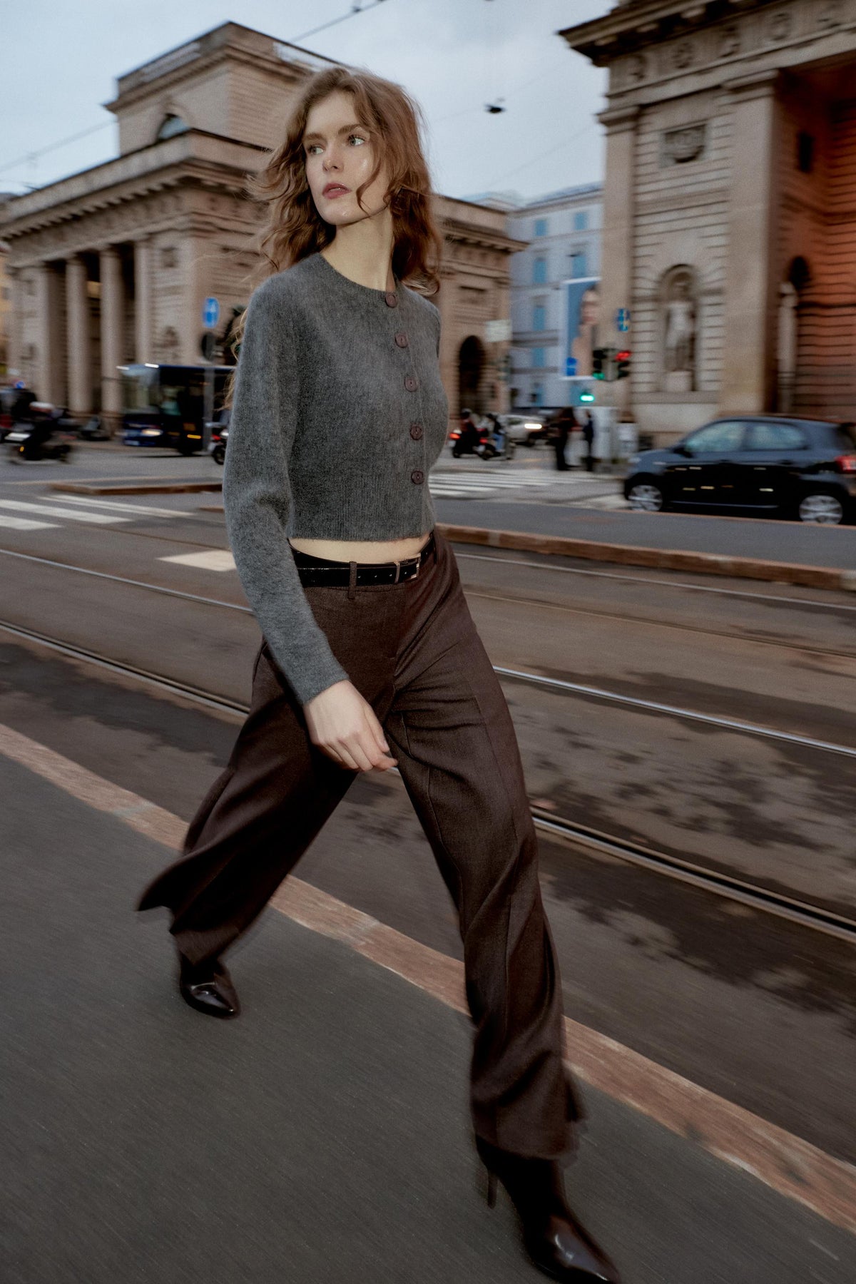 Straight Trousers with Belt