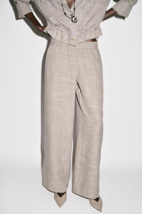 FLECKED WIDE-LEG TROUSERS