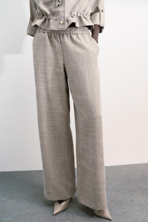 FLECKED WIDE-LEG TROUSERS