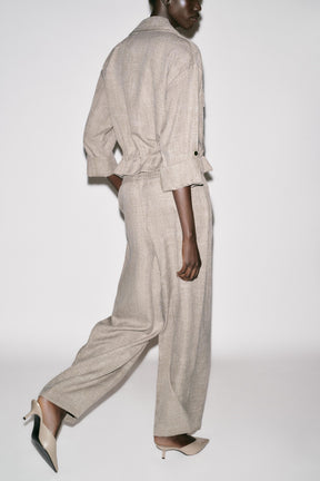 FLECKED WIDE-LEG TROUSERS