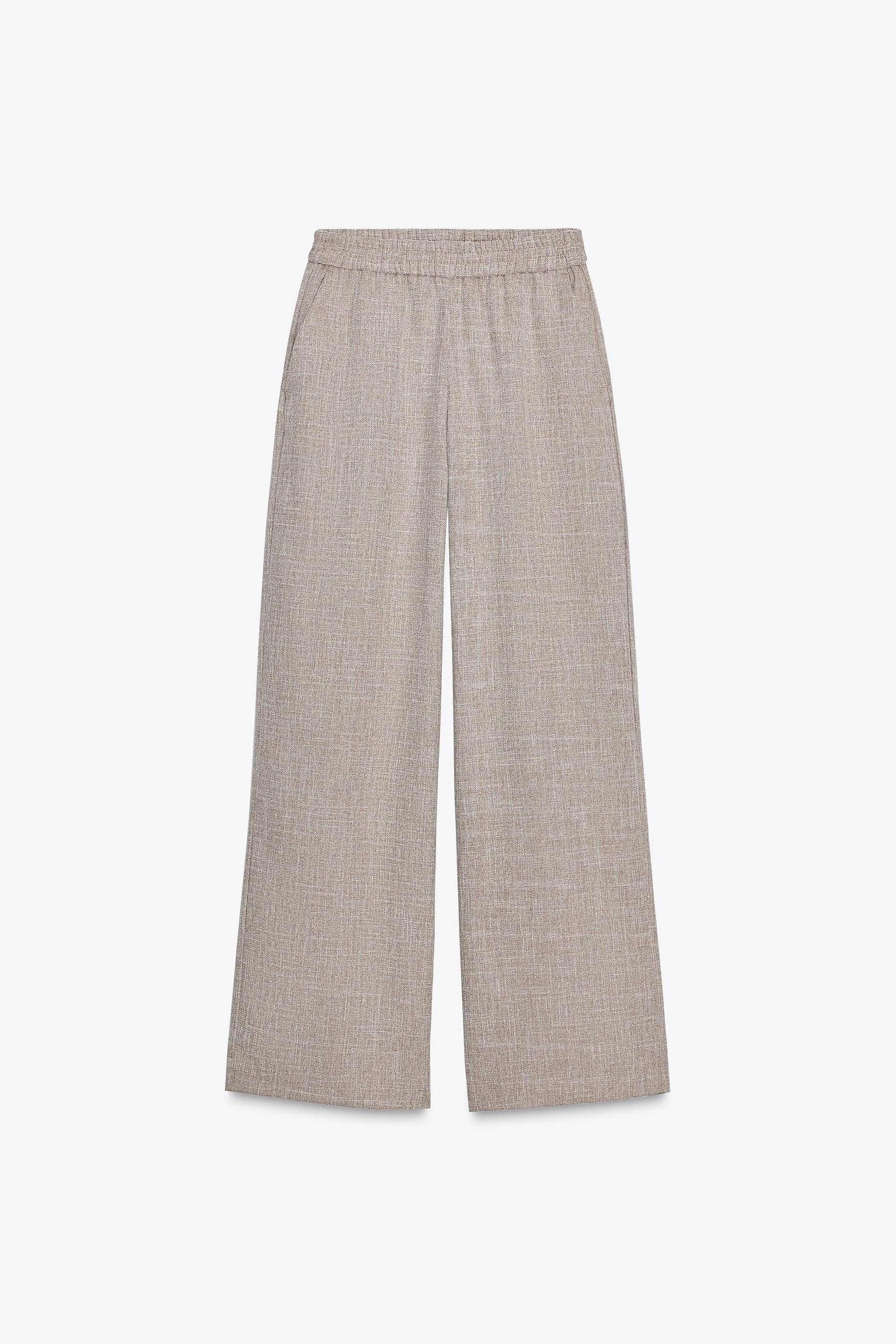 FLECKED WIDE-LEG TROUSERS