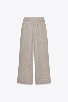 FLECKED WIDE-LEG TROUSERS