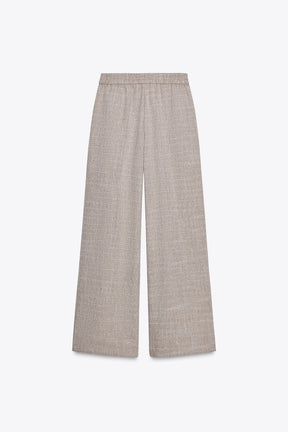 FLECKED WIDE-LEG TROUSERS