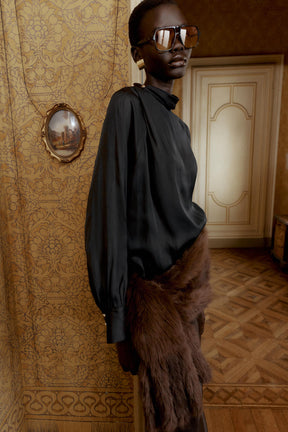 Satin Blouse with Buttons