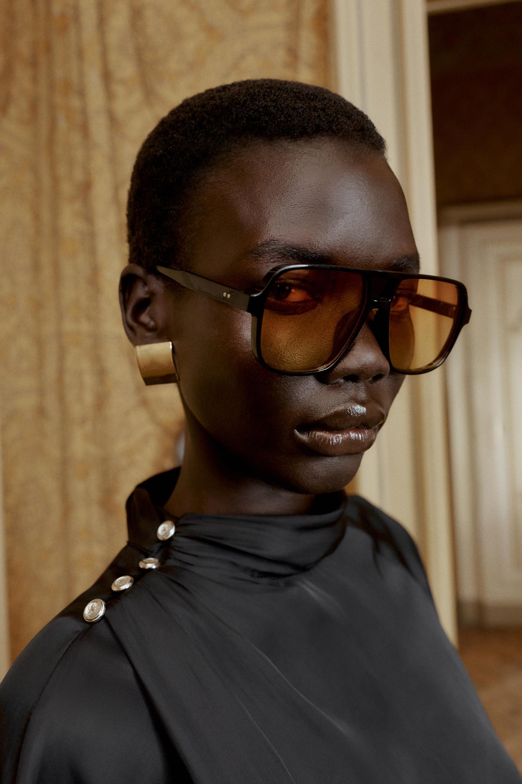 Satin Blouse with Buttons