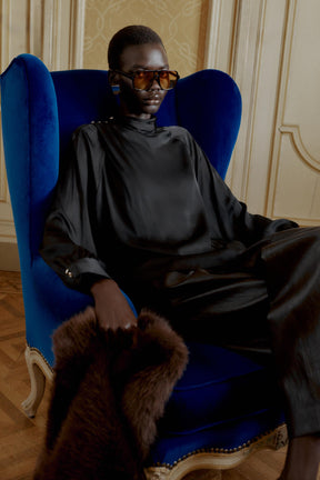 Satin Blouse with Buttons