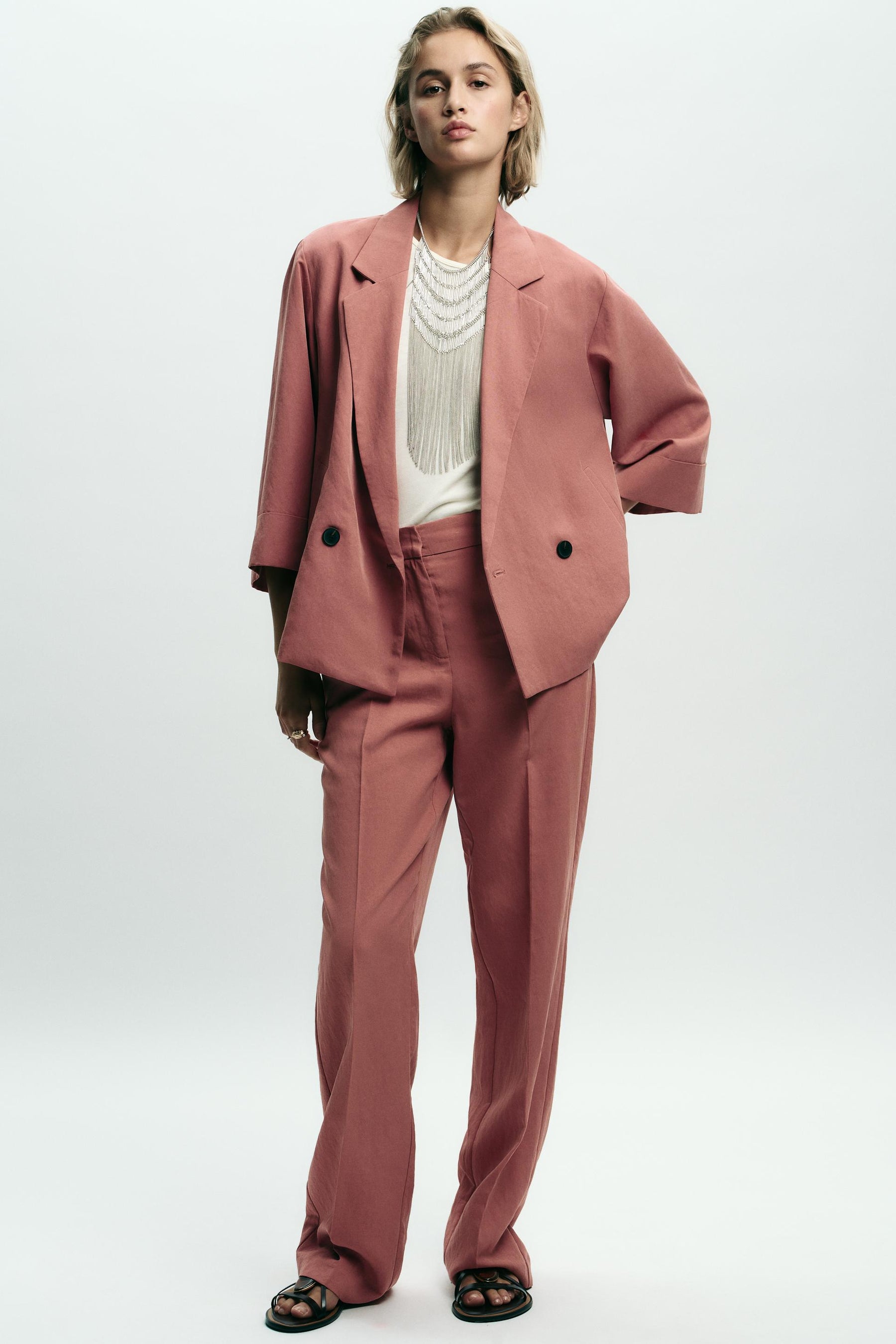 Straight-leg Trousers with Waistband