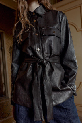 Faux Leather Jacket with