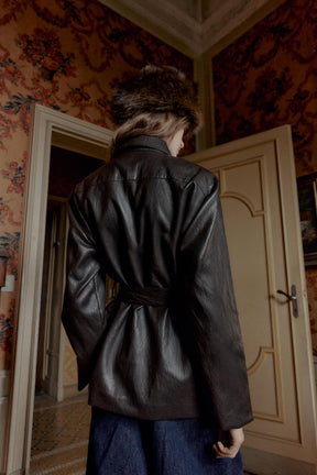 Faux Leather Jacket with