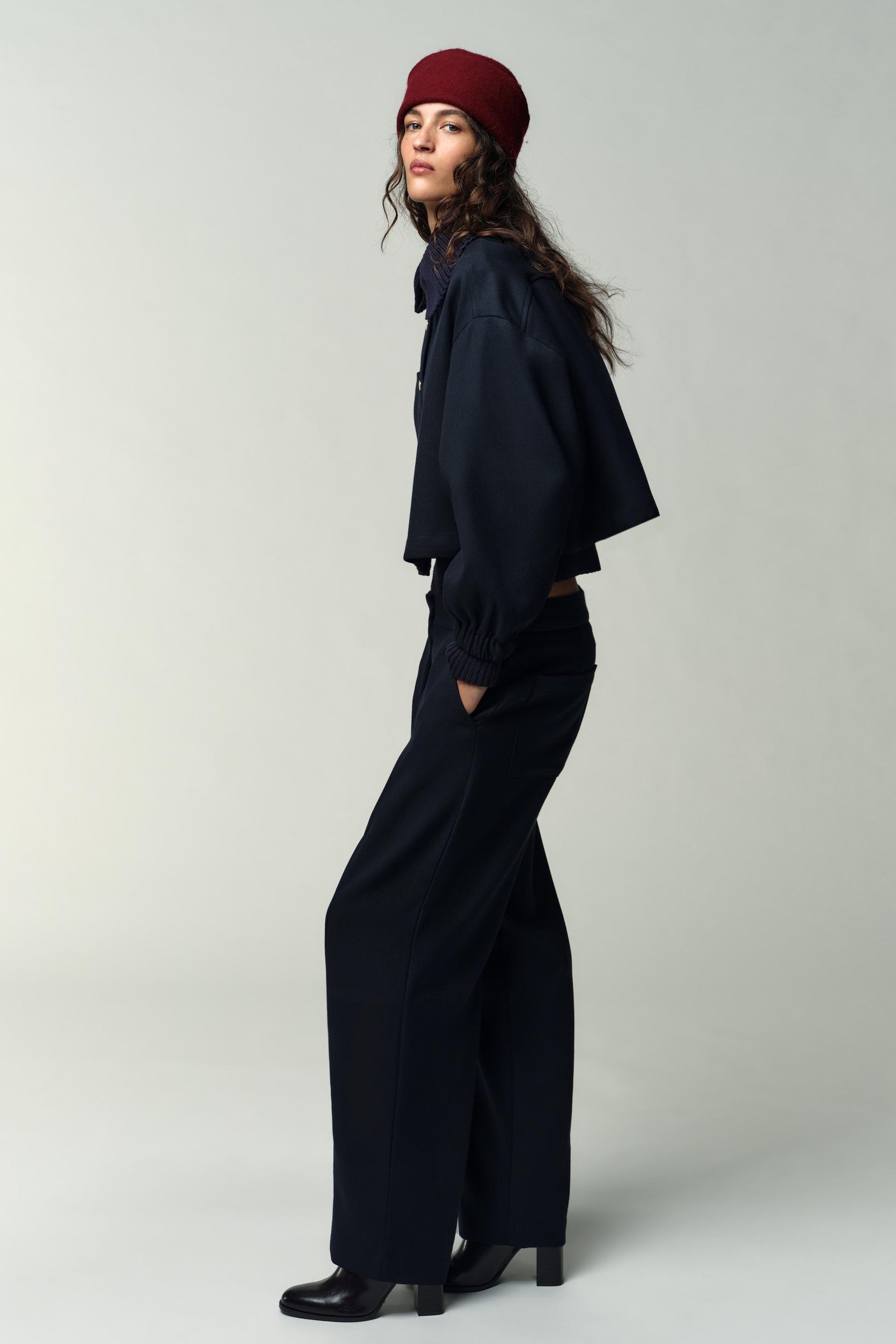 Straight-leg Trousers with Seam