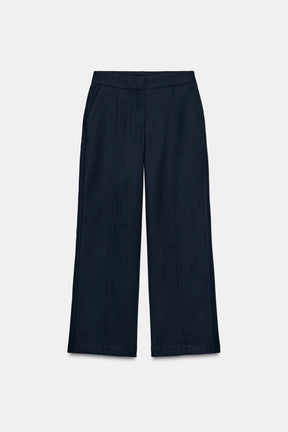 Straight-leg Trousers with Seam