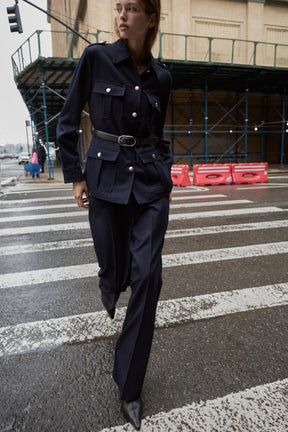 BELTED JACKET WITH POCKETS