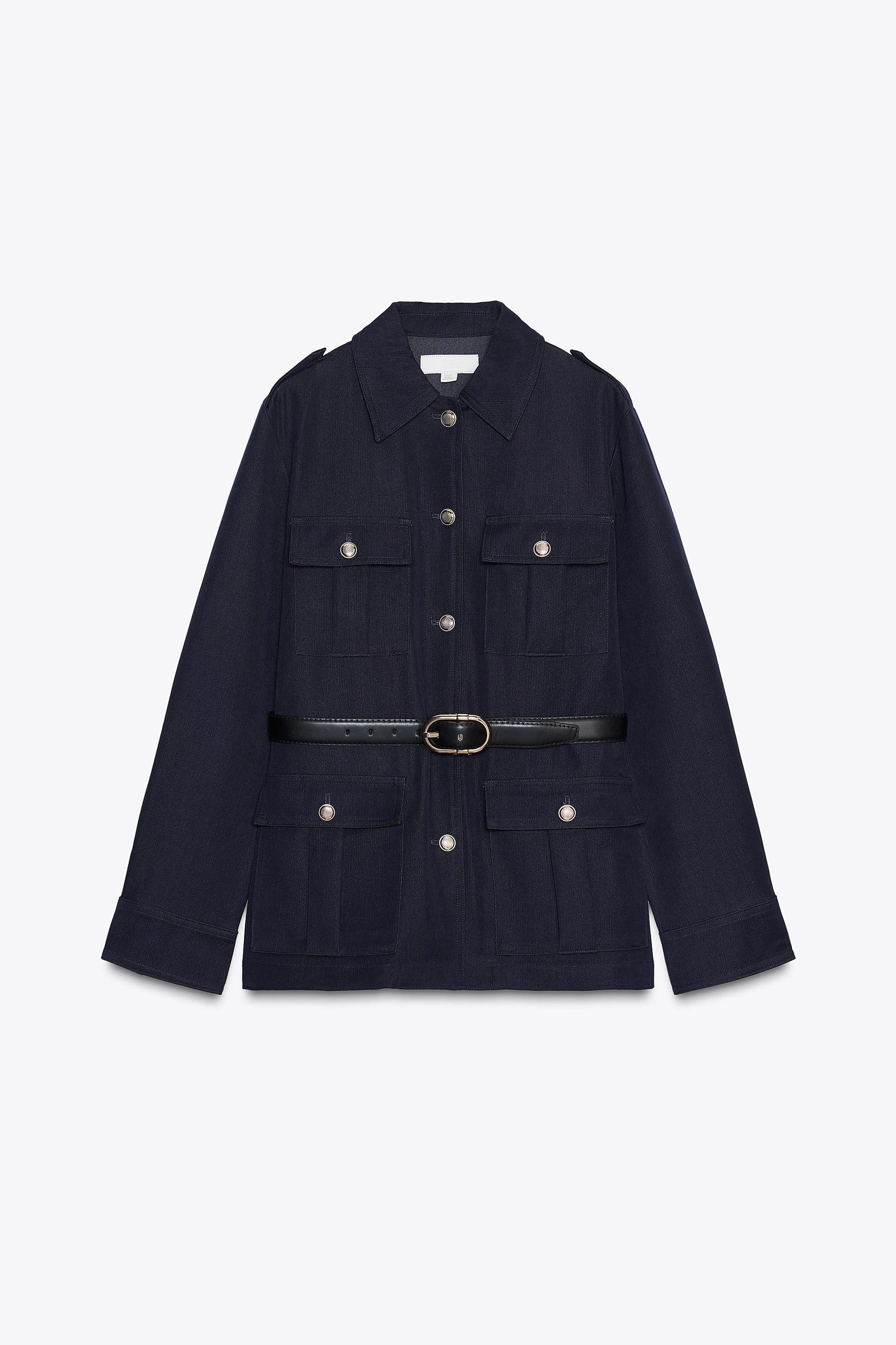 BELTED JACKET WITH POCKETS