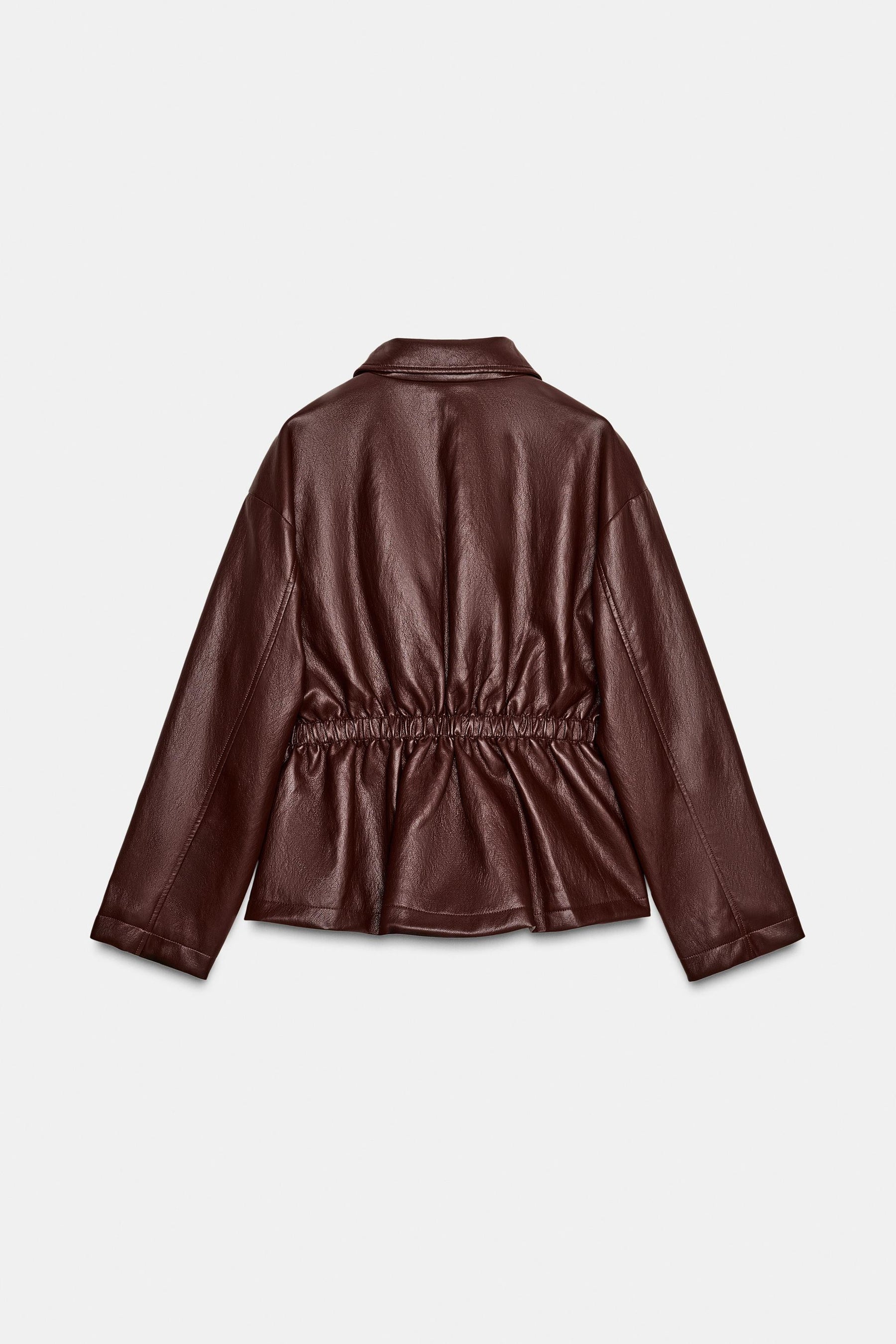 Faux Leather Elasticated Jacket