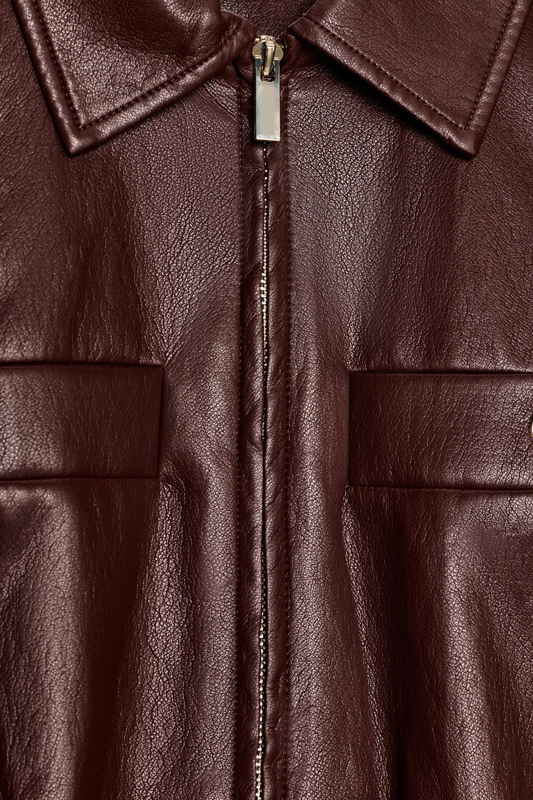 Faux Leather Elasticated Jacket
