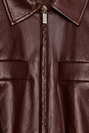 Faux Leather Elasticated Jacket