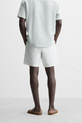COTTON/LINEN BERMUDA SHORTS - Image 3