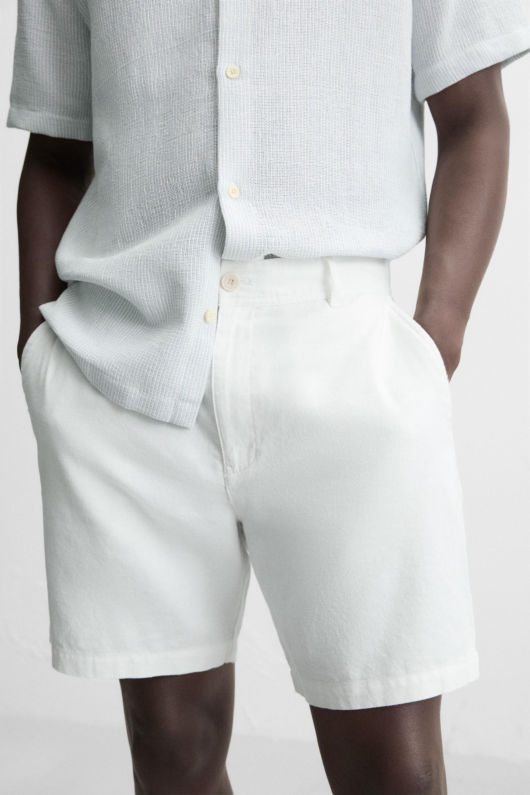 COTTON/LINEN BERMUDA SHORTS - Image 5