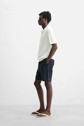 COTTON/LINEN BERMUDA SHORTS - Image 4