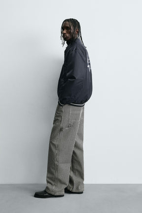 CONTRAST EMBROIDERY BOMBER JACKET - Image 4