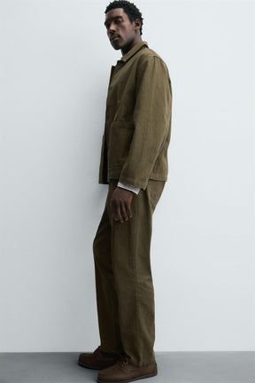 TEXTURED COTTON TROUSERS - Image 5