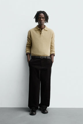 TEXTURED CARROT FIT TROUSERS - Image 1