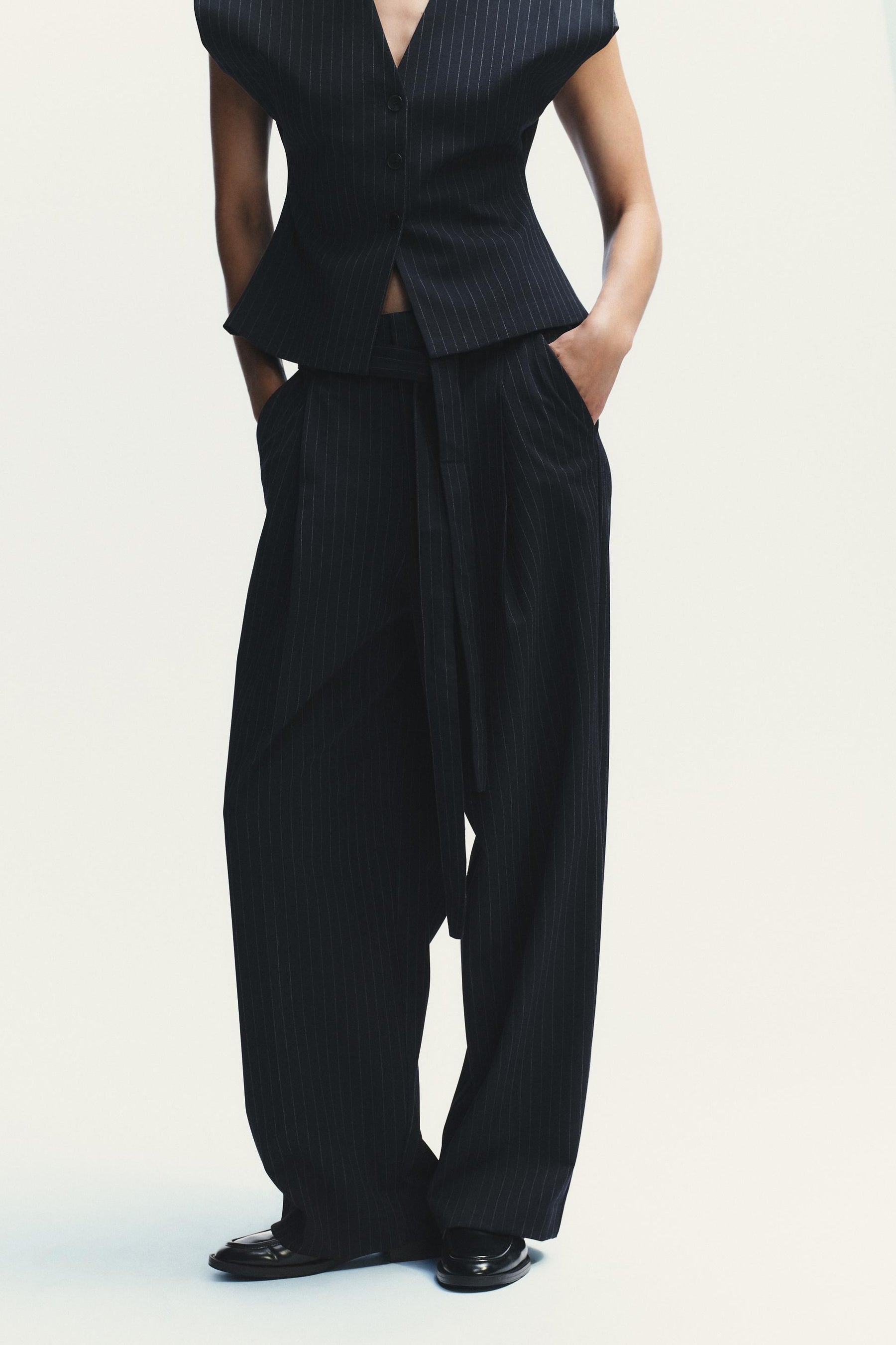 Pleated Trousers with Belt