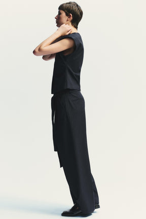 Pleated Trousers with Belt