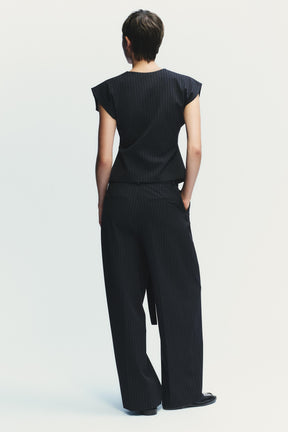 Pleated Trousers with Belt