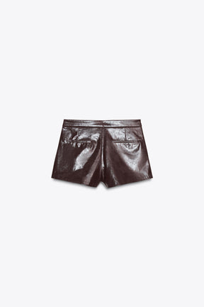 FAUX LEATHER SHORTS