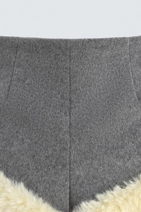 Contrast Faux Fur Shorts