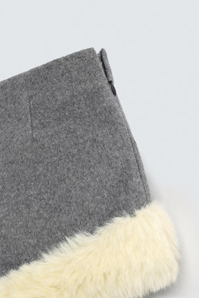 Contrast Faux Fur Shorts