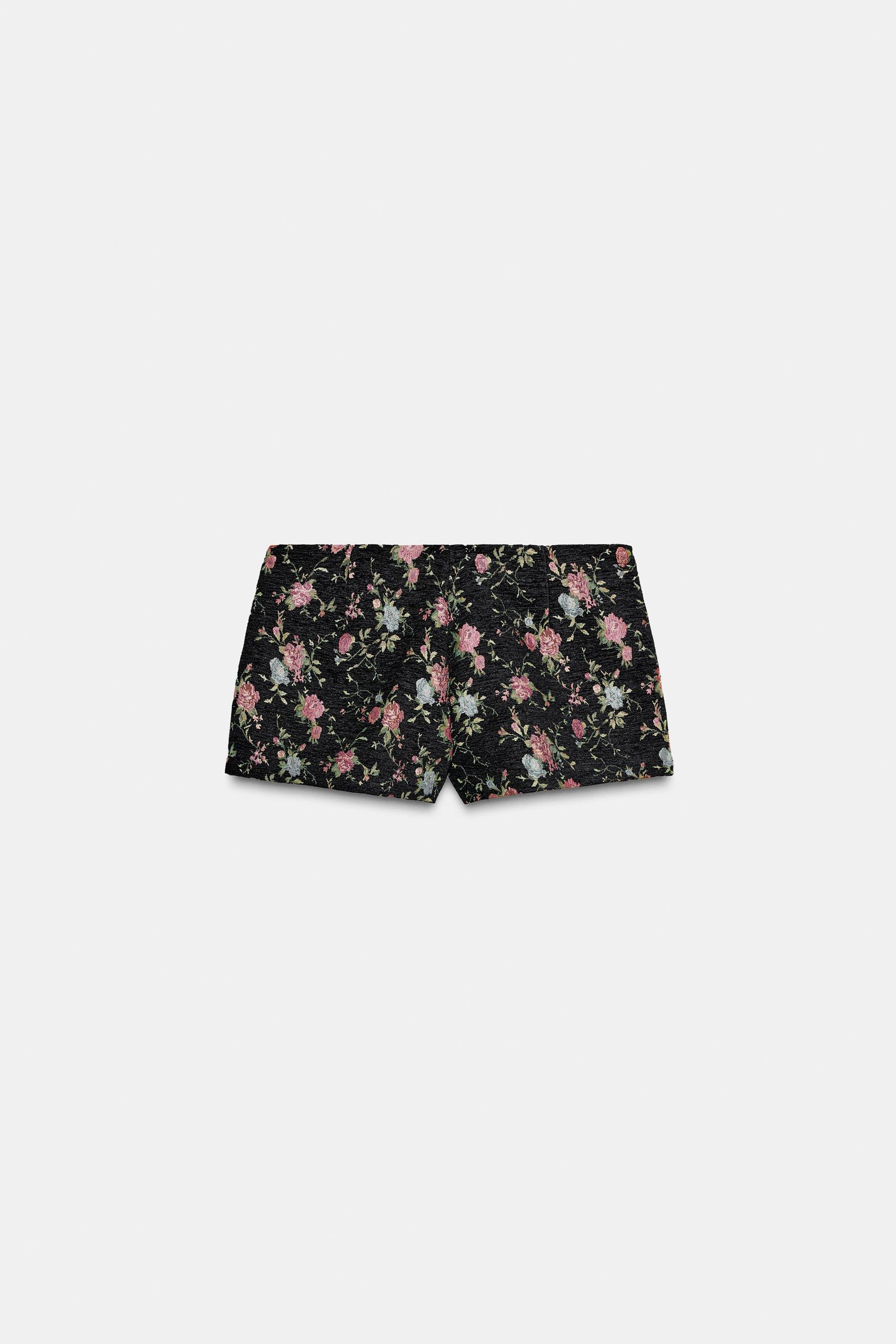 FLORAL JACQUARD MINI SHORTS