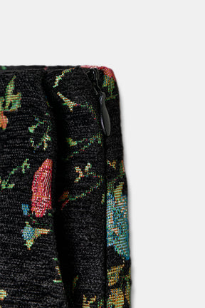 FLORAL JACQUARD MINI SHORTS