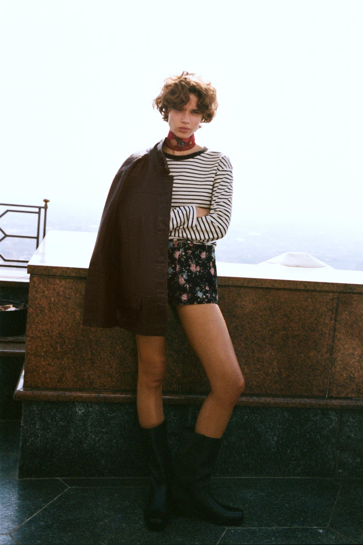 FLORAL JACQUARD MINI SHORTS